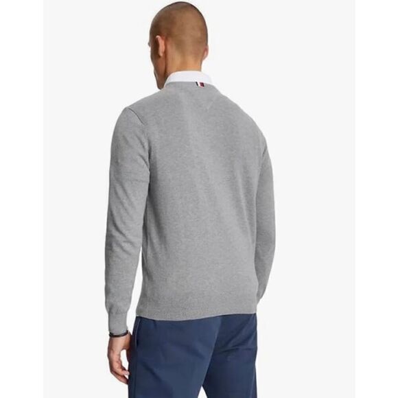 TOMMY HILFIGER Men's Iconic Cotton V-Neck Pullover Sweater 2024 Collection - Picture 2 of 5